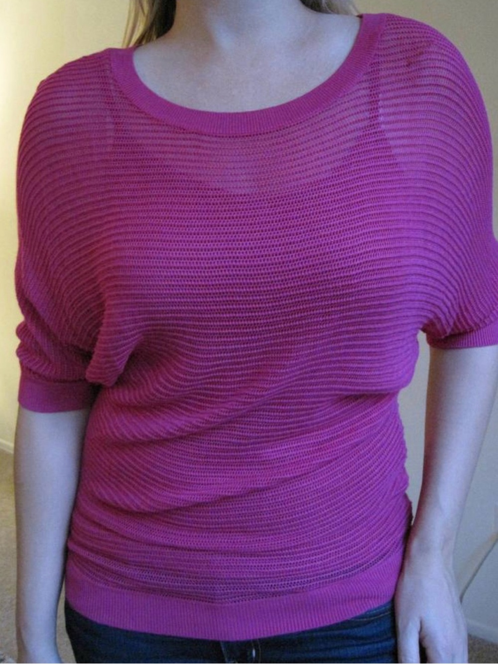Express Hot Pink Dolman Sweater
